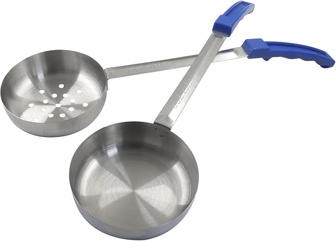 Hordion 4 Pcs Portion Control Serving Spoons Ladle Scoops, Food Measuring Ladle Utensils Proportion Manage Slotted and Unslotted Scoops for Weight Loss(Blue, 8oz)