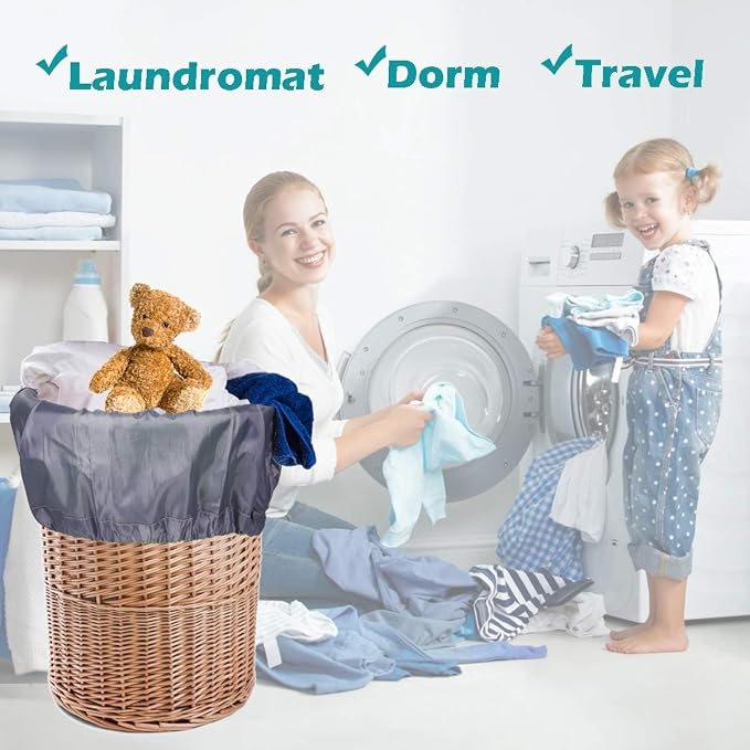 Coomee Heavy Duty Laundry Bag, 2 Pack XL Nylon Laundry Bags with Straps | Extra Large Laundry Bags, Drawstring Closure, Washable Large Dirty Clothes Organizer, Travel Bag Fits a Laundry Hamper