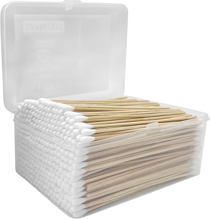 6 Inch Long Cotton Swabs, Pointed or Round Tips for Cleaning | Pointed, Round, and Mixed-Tip Cotton Swab Options with 6 Inch Wooden Handles for Firearm, Electronics, Craft, and Tasks