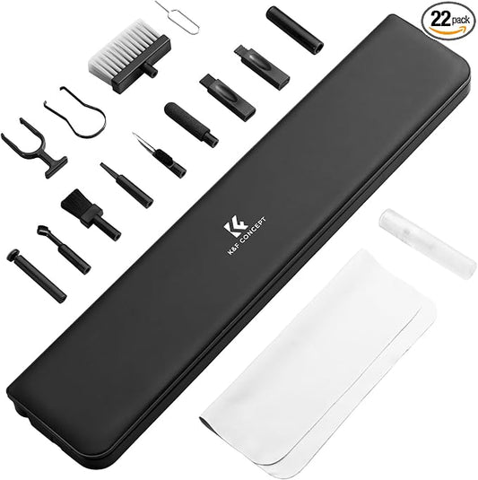 K&F CONCEPT 22 in 1 Electronics Cleaning Kit for Phone, Keyboard, Laptop | Multi-Cleaning Tools, Remove Dirt In Crevices and Holes, Clean Oil and Fingerprints, All-in-One Design, Wide Application