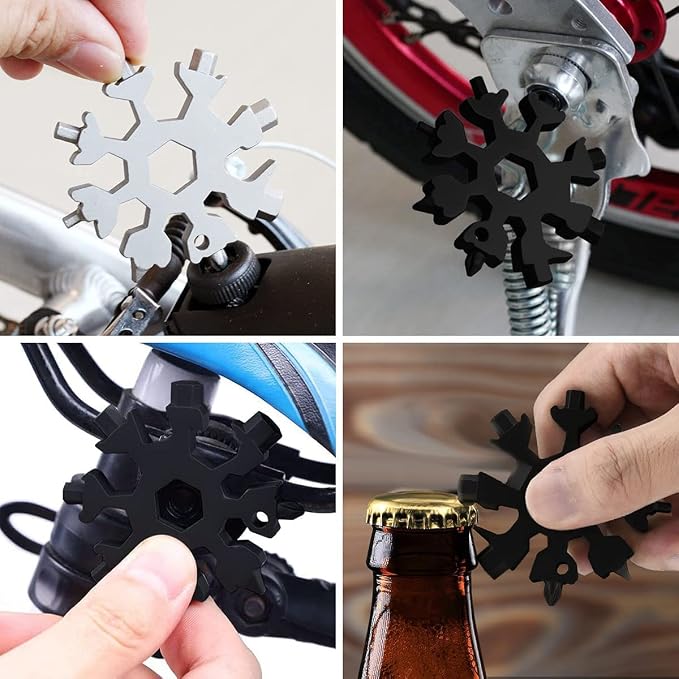 Gifts for Men 18-in-1 Snowflake Multitool, Anniversary Birthday Gifts, 2PCS | Snowflake Screwdriver Tool, Cool Gadgets Tools, White Elephant Gifts for Men Dad Him Husband Grandpa, Mens Stocking Stuffers