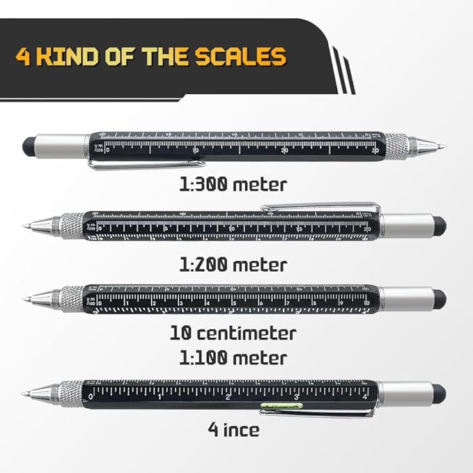 Stocking Stuffers for Men, 9 in 1 Metal Multitool Pen 2Pcs and Refill 6Pcs, Unique Tech Tool Pen from Wife Daughter to Father Boyfriend Husband on Christmas, Birthday, Valentine's Day