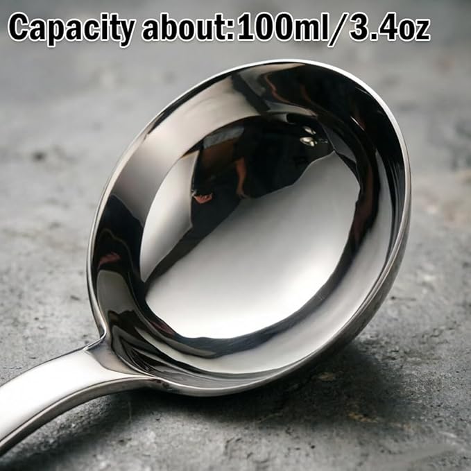 Heavy Thick 18/10 Stainless Steel Serving Ladle - Extra Large 10" Serving Spoon with Unbendable Handle for Restaurant, Buffet, Home Cooking & Serving