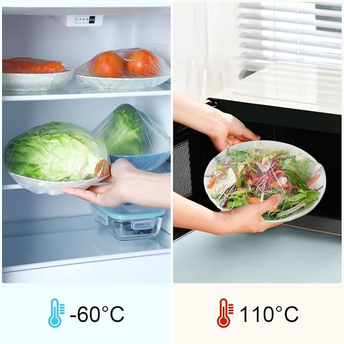 100 Bowl Covers Bread Proofing, Large Thick Plastic Shower Caps, Sourdough Bread Baking Supplies Sourdough Tools accessories Food Covers elastic Stretch for Rising Keep Food Fresh