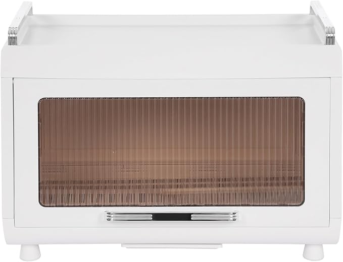 Dish Drying Rack with Lid Cover - 2-Tier Foldable Drain Board, 33lb Capacity Countertop Organizer for Plates, Bowls & Utensils, Space Saving Kitchen Storage (Tea Color)