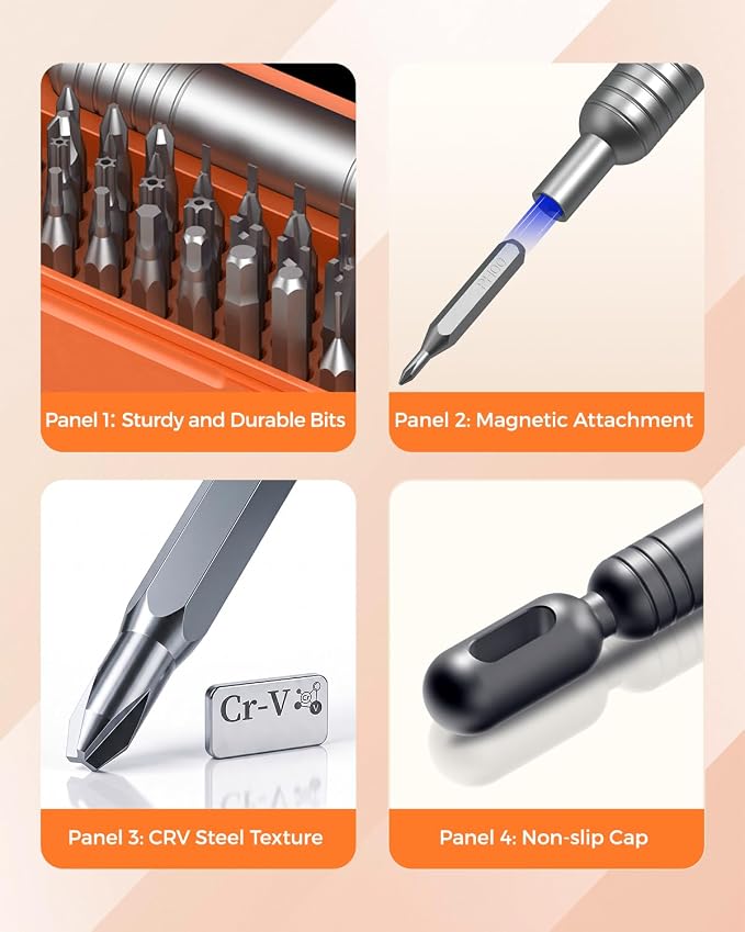 LIFEGOO 55-in-1 Precision Screwdriver Set Mini Magnetic Repair Tool Kit | 54 Magnetic Durable Bits, Compact Magnetic Case for Phone, Laptop, PC, Camera, Watch and Gifts for Men Women