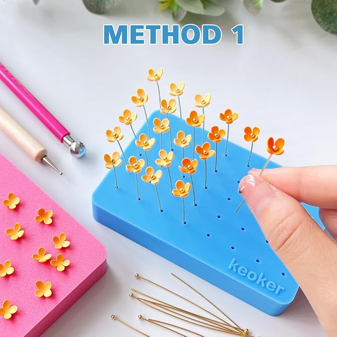 Keoker 2PCS Silicone Baking Mat for Polymer Clay, Stud Earring Application Board for Standing & Painting, Polymer Clay Tool
