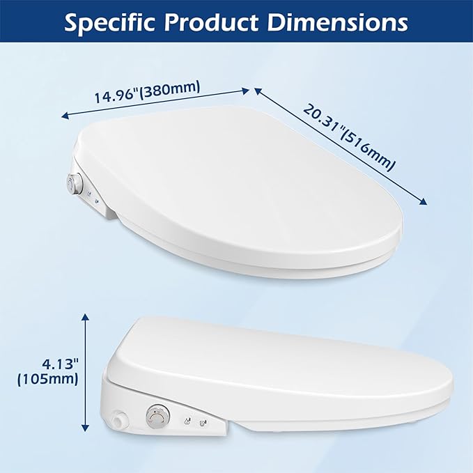 GAICOM Bidet Toilet Seat Elongated, Electric Smart Heated Toilet Seat with Instant Warm Water & Dryer, Multiple Cleaning Modes, Remote Control, Self-Clean Nozzle, Soft Closed Toilet Lid, Night Light
