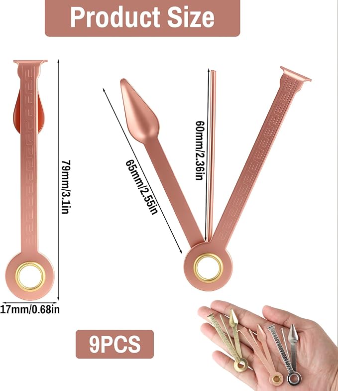 9 Pack 3-in-1 Metal Cleaning Tools, Stainless Steel Tamper Reamer Pick Set, Compact Multi-Tool for Tube Maintenance Craft Repair Accessories (Gold Rose Gold Silver)