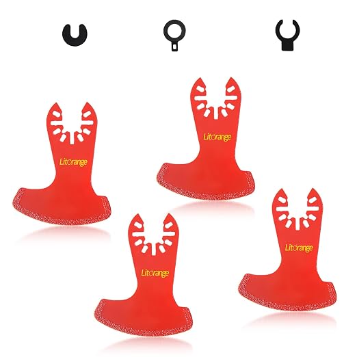 4 Pcs Diamond Oscillating Blades, Swing Diamond Multitool Saw Blades for Grout Removal, Flush Cut, Cleaning Mortar