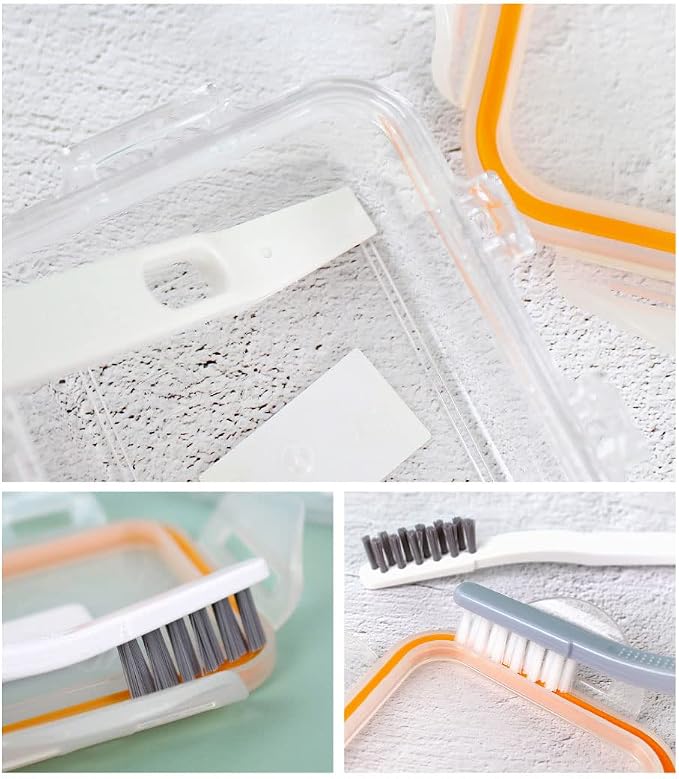 LocknLock Airtight Food Container Crevice Cleaning Brush (Pack of 2) Edge Cleaning, Separator Spatula, Cleaning Inside Rubber Packing, Length 7.7 inches, Hanging Loop