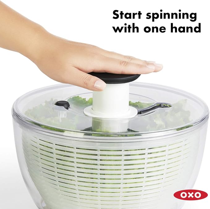 OXO Good Grips Salad Spinner, Large & Cuisinart CTG-00-3MS Set of 3 Fine Mesh Stainless Steel Strainers