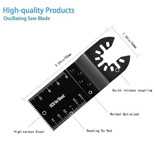 AIFICUT 50pcs Wood Plastics Metal Multitool Blades Titanium oscillating Saw Blades Quick Release Fit Dewalt Tools Bosch Porter Cable Black & Decker Rockwell Ryobi Milwaukee Chicago Craftsman Makita…