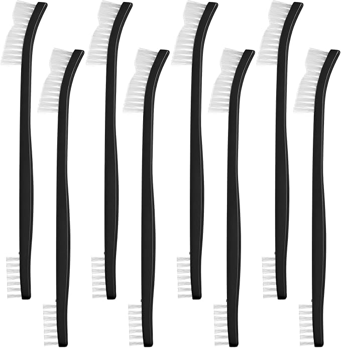 8 Pcs Small Cleaning Brushes, Double-Ended Jewelry Cleaning Brush Soft Nylon Bristles Detailing Crevice Brush Multifunctional Mini Gap Brushes for Jewelry Kitchen Sink Bathroom Corner Cars Small Space