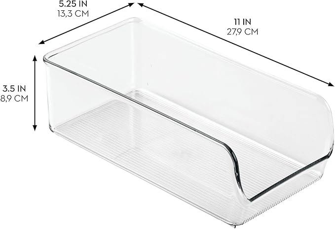 iDesign Pantry Bin for Kitchen or Cabinet Storage, Set of 4, Clear