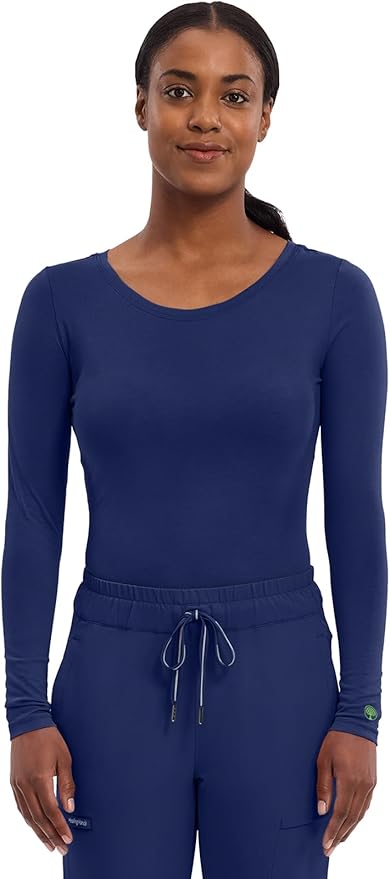 Healing Hands Underscrub Long Sleeve Women Knits Scrub Tops | Soft Cotton Blend Knit, Breathable Stretch Comfort, Machine Wash, Easy Care Fabric, Ideal For Layering Under Scrubs
