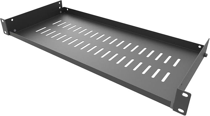 1U Vented Cantilever Server Rack Mount Shelf 8"(203mm) Depth | Disassembled Universal Rack Tray for 19-Inch Network/AV Equipment Rack and Cabinet(1U8V)