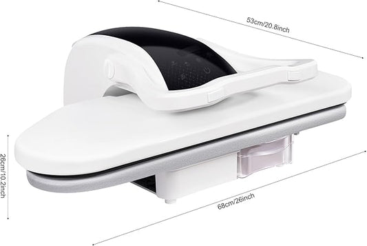 Intelligent Steam Press, 1600W Digital Steam Press Machine w/5 Fabric Settings&Touch Screen, Large 26" Ironing Pressing Equipment, Electric Pressing Machine for Home Use (White)