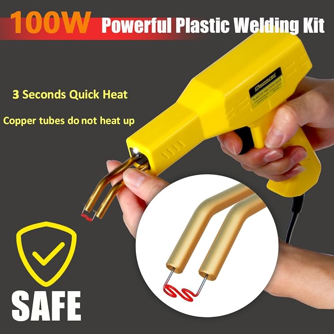 Plastic Welder,2 in 1 Plastic Welding Kit,Hot Stapler Car Bumper Repair Kit | SONNLER 1000PCS Hot Stapler For Car Bumper Crack Repair with Iron , Rods, Metal Mesh, Abrasive Paper, Aluminum Tape