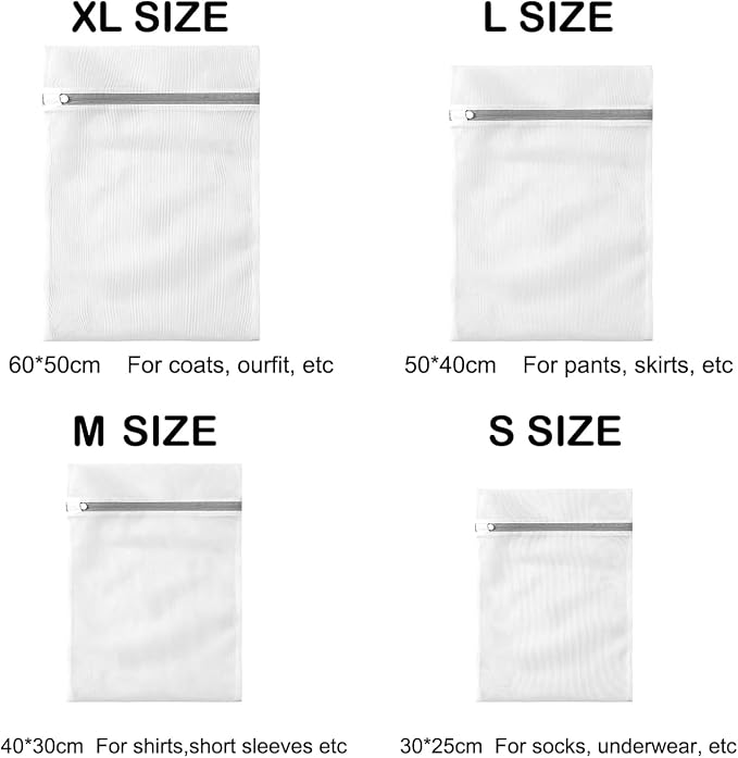 Laundry Bags Set of 16 Pack, Varied Colors | 6 Pcs Extra Large 30"x40", 10 Pcs Mesh Bags for Delicates, For College Dorm Apartment Dwellers Travel