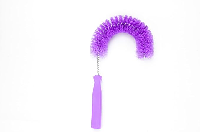 SPARTA Plastic Hook Dusting Brush, Clean-In-Place, Galvanized Wire with Threaded Hole for Dusting Surface of Curved Drains and Pipes, 11.5 Inch Length, Purple, (Pack of 12)