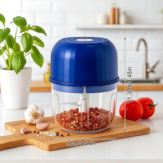Electric Garlic Chopper, 2026 New Mini Portable Veggie Chopper Garlic Grinder Masher Onion Chopper, Rechargeable Wireless Food Processor for Garlic Onion Ginger Chili Vegetables Meat (Green)