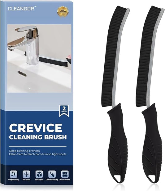 CLEANGOR Crevice Cleaning Brushes, Cleaner Scrub Brush Tool for Crevice | Hard to Reach Tight Space, Home Essentials, Cleaning Supplies for Shower, Bathroom, Kitchen, Toilet, Window