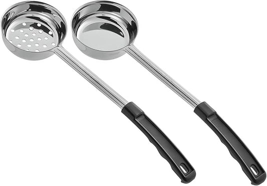 OCS Parts 2-Pack 6 Ounce Perforated and Solid Portion Spoons | Stainless Steel Dishwasher Safe Kitchen Multipurpose Portion and Serving Spoons