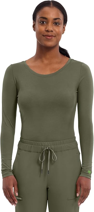 Healing Hands Underscrub Long Sleeve Women Knits Scrub Tops | Soft Cotton Blend Knit, Breathable Stretch Comfort, Machine Wash, Easy Care Fabric, Ideal For Layering Under Scrubs