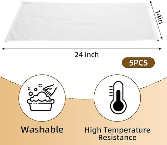 Mindsoft 5 Pcs Pressing Cloth for Ironing Cotton Cloth Pressing for Iron 14 x 24 Inch Fabric Press Clothing Sewing and Ironing Fabric Protector Press Tool