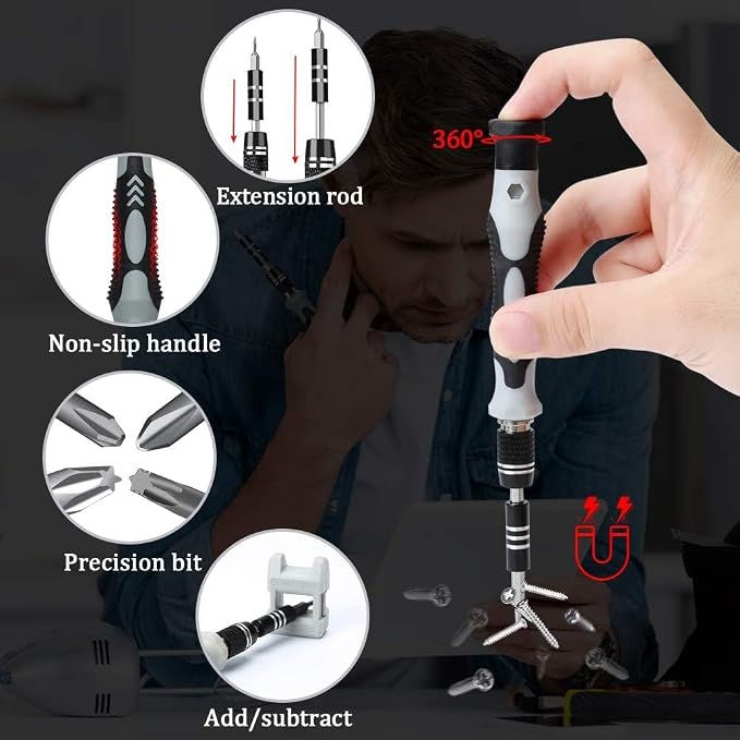 LIFEGOO Precision Screwdriver Set 138 in 1 Small Magnetic Screwdriver Set with Case, Electronic Repair Tool Kit for Computer, Laptop, iPhone, Cellphone Macbook, PC, PS5, Watch Camera Electronic