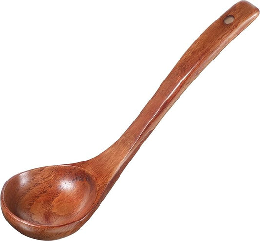 Wooden Ladle for soup, 11 Inch Wooden Soup Spoon, Long Handle Ladle Spoon, Large Kitchen Woodens Scoop for Cooking Serving Cookware, Gravy Sauce Porridge