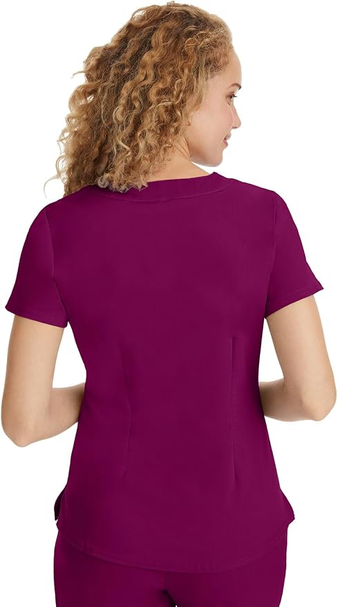 Healing Hands Purple Label Jane Scrub Top for Women Y-Neck Design | 2 Patch Pockets, Slim Fit Side Vents, Fitted Shirttail Silhouette, Breathable Comfort, Easy Care Fabric, Made for Every Shift