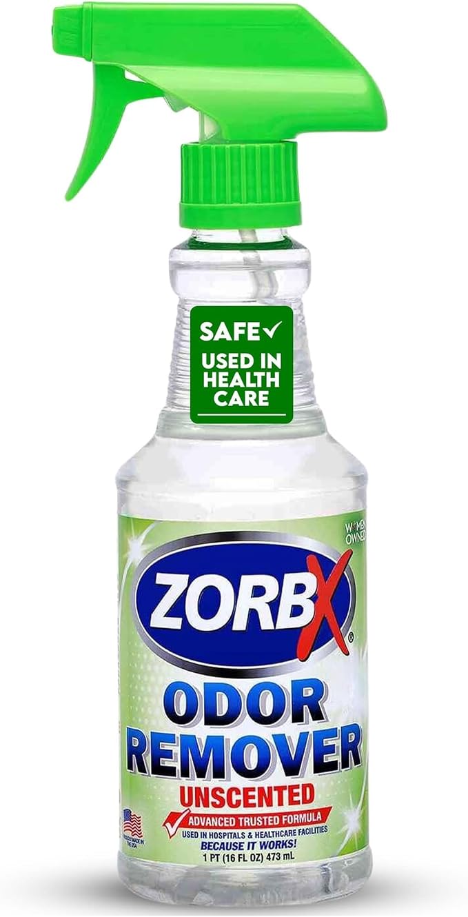 ZORBX Unscented Odor Eliminator for Strong Odor 16 Fl Oz - Used in Hospitals & Healthcare Facilities - Advanced Trusted Formula, Fast-Acting Odor Remover Spray for Dog, Cat, House & Carpet | Permanent Odor Remover for Pet & Human Urine, Smoke & Strong ...