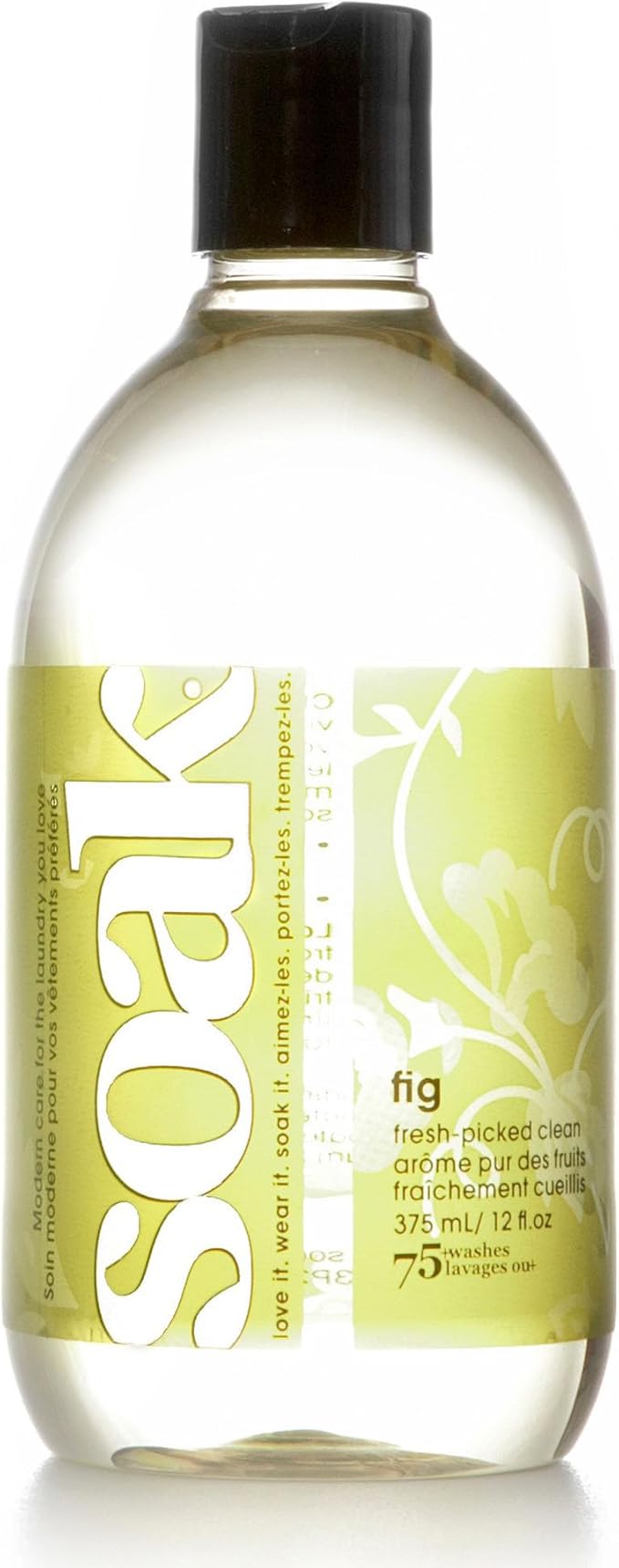 Soak Laundry Soap – No Rinse, Plant Derived Hand Wash Detergent - 375 ml / 12 fl. oz, 75+ Washes (Fig)