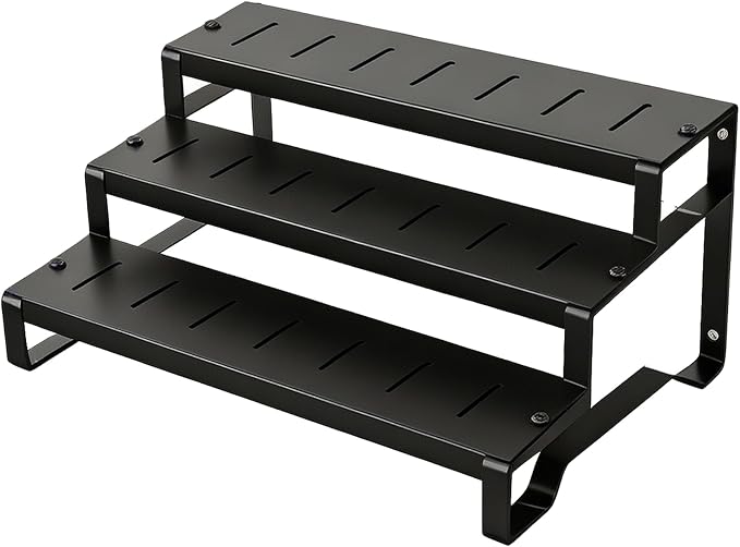 Expandable Can Organizer for Pantry, 3-Tier Adjustable Metal Can Rack | Tiered Countertop Shelf, Adjustable height Pantry Organizer for Kitchen Cabinet, Countertop & Canned Goods Storage