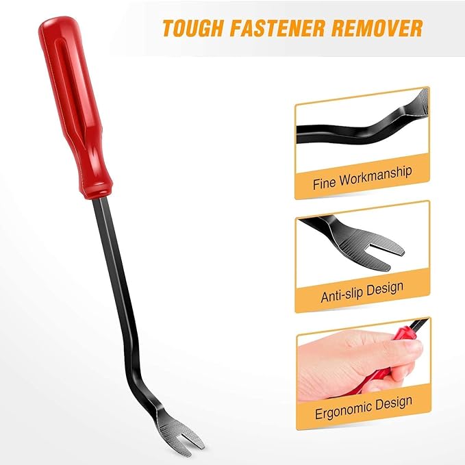 GOOACC 5 PCS Nylon Auto Trim Removal Tool Kit No-Scratch | Removal Tool Kit for Car Panel & Audio Dashboard Dismantle Red