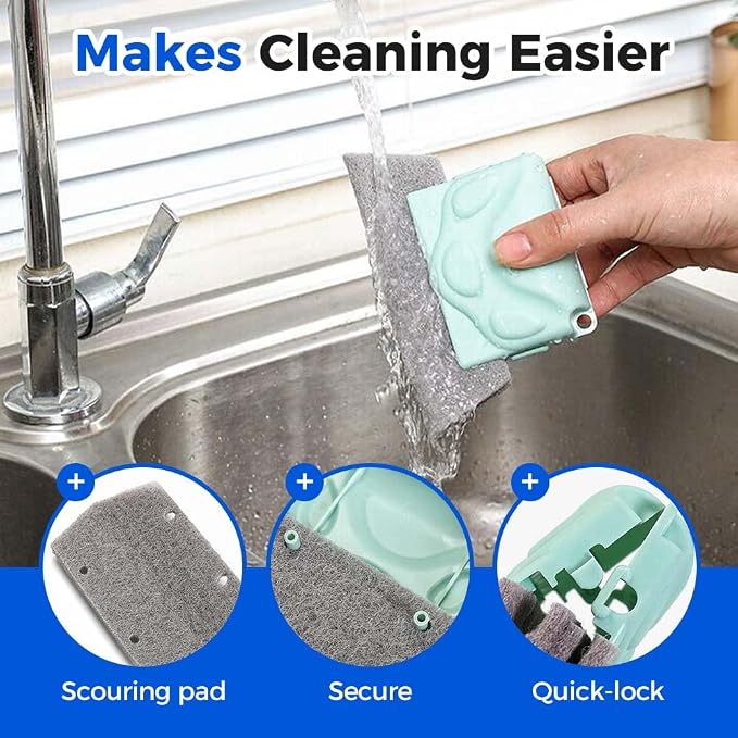Magic Window Track Cleaner, 2026 New Window Track Cleaner Brush, Windows Cleaning Brush, Multi-Functional Cleaning Tools for Sliding Door, Sill, Tile Lines (Green 2PCS)