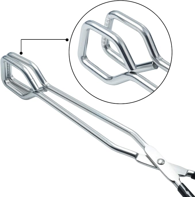 HINMAY 10-Inch Kitchen Scissor Tongs Stainless Steel Scissor Cooking Tongs
