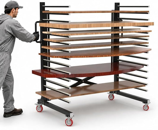 Paint Drying Rack,15-Tier Heavy-Duty Steel Drying Painting Rack | for Cabinet Doors, Adjustable Width 12 to 58 Inch,110 lbs Per Shelf,Black Drying Rack with Lockable Wheels for Paint Shops