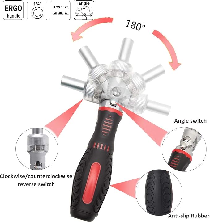 61 in 1 Ratcheting Screwdriver Set,Magnetic Screwdriver Bit Set | Rotatable Ratchet Handles, Sockets & Bits, Household Repair Tool Kits for Computers, Electronic Devices, Furniture
