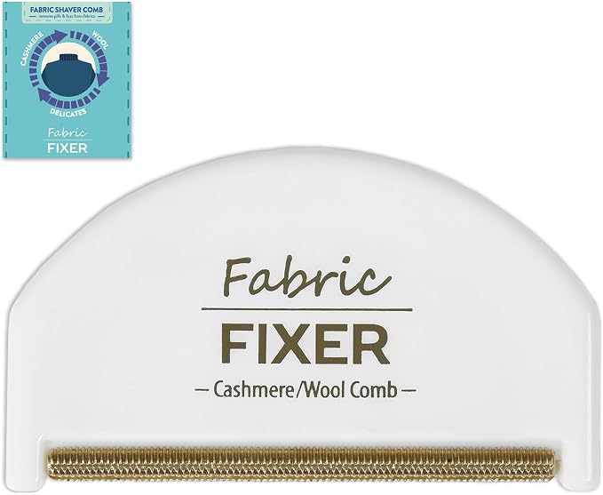 Cashmere Sweater Comb for Pills and Fuzz with Brass Teeth - Manual Fabric Defuzzer Wool Lint Shaver Comb Scraper for Clothing and Delicate Fabrics by Wardrobe Hackers