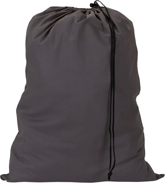 Household Essentials Cotton Laundry Bag with Drawstring Closure, Gray