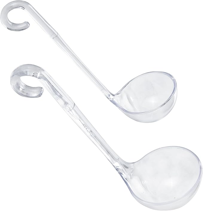 Chef Craft Plastic Dressing and Sauces Ladles, 1 Ounce 5.5 Inch and 2 Ounce 6 Inch 2 Piece Set, Clear
