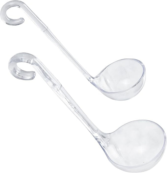 Chef Craft Plastic Dressing and Sauces Ladles, 1 Ounce 5.5 Inch and 2 Ounce 6 Inch 2 Piece Set, Clear