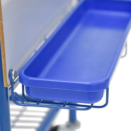 Children’s Factory Mobile Drying Rack for Classroom, Rolling Art Cart Organizer for Kids, Multi-Purpose, Blue