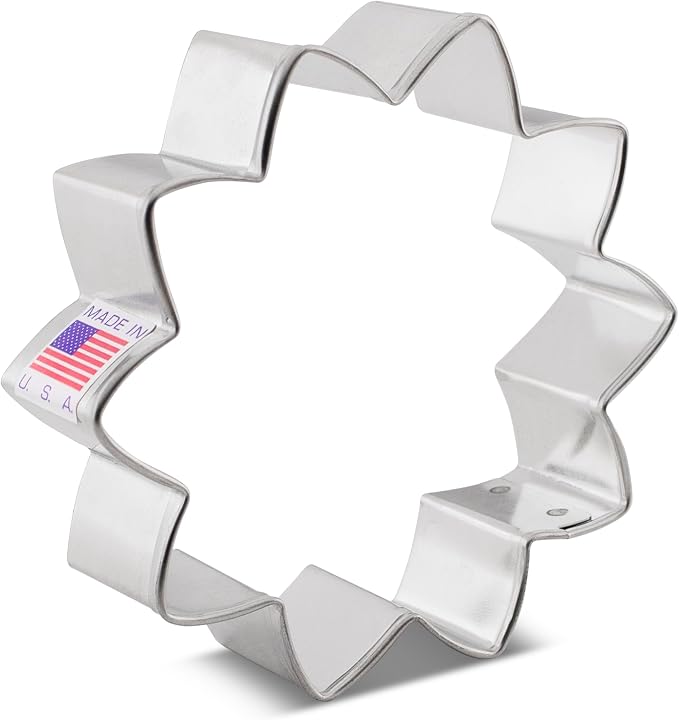 Ann Clark Sunflower Cookie Cutter, 3-1/4” Made in USA