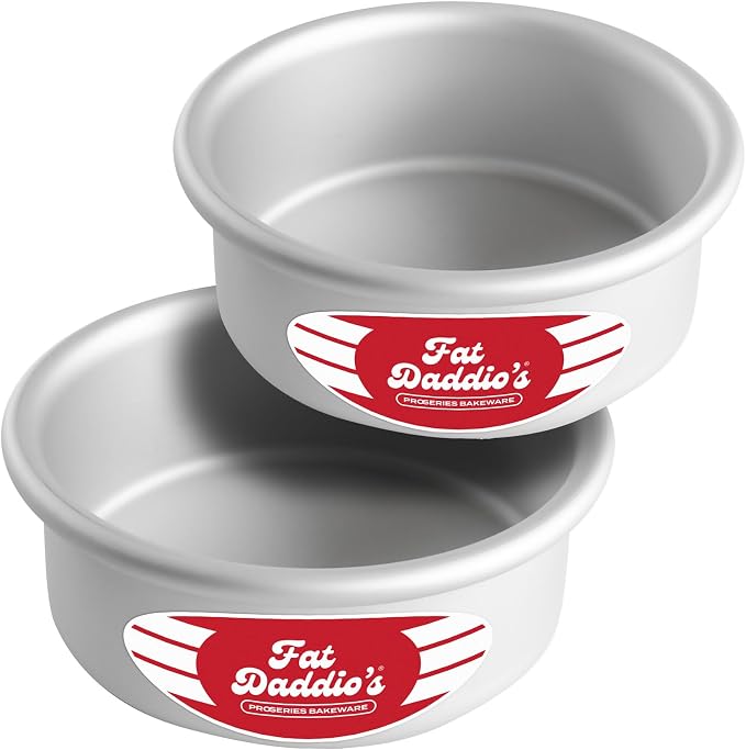 Fat Daddio's Anodized Aluminum Round Cake Pans, 2 Piece Set, 5 x 2 Inch