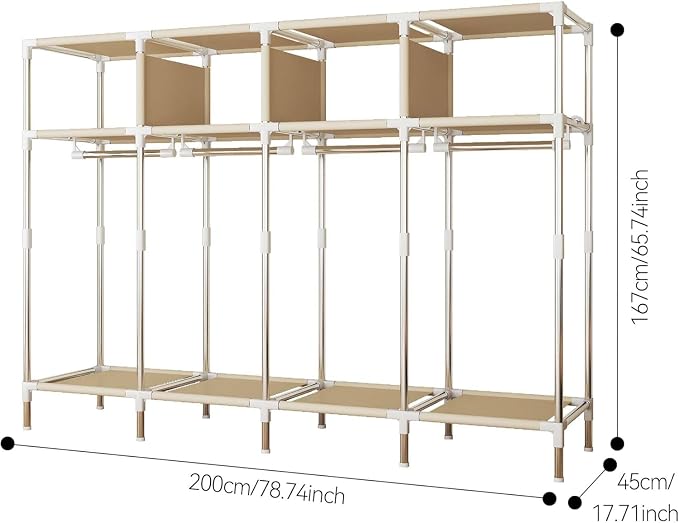 Portable Closet Wardrobe with Drawers for Bedroom，Apartment and Living Room