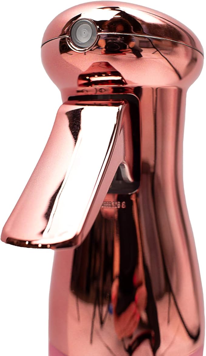KEEN Continuous Spray Bottle, 10 OZ Fine Mist for Hair Styling, Barber, Plants, Refillable Empty Water Bottle Trigger Sprayer Set, Pink/Silver, 2 Pack